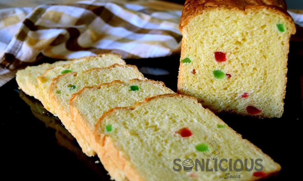 Sweet Eggless Tutti Frutti Bread