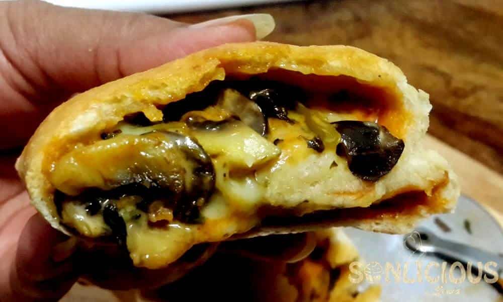 Sliced Vegetarian Stromboli