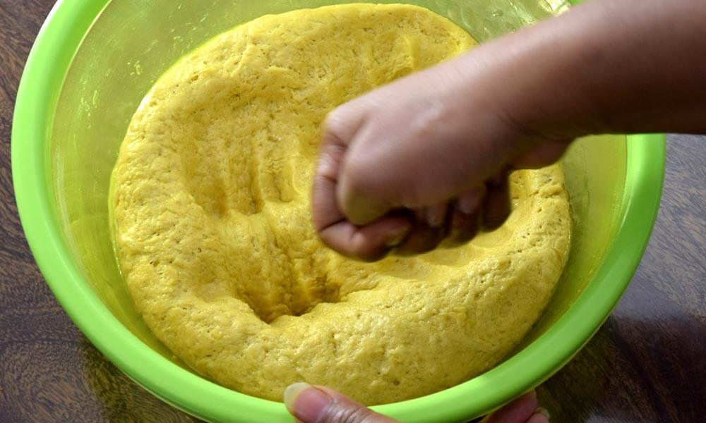 Dough Kneading of Pumpkin Dinner Rolls Dough Kneading of Pumpkin Dinner Rolls