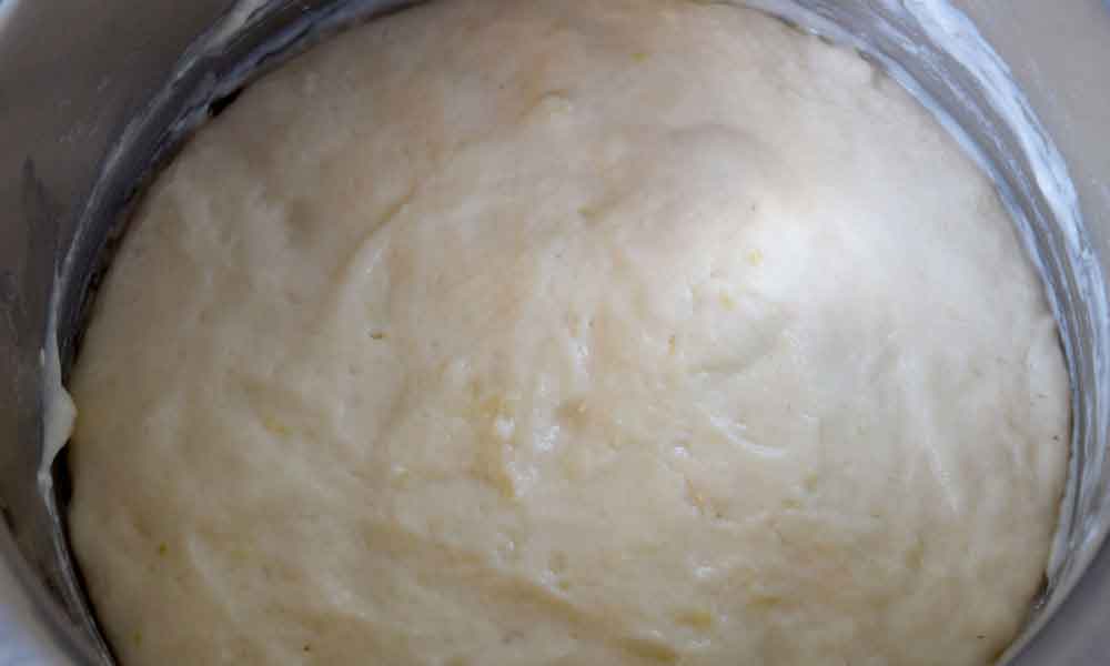Yeasted-lemon-cake-batter yeasted lemon cake batter
